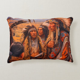 Almofada Decorativa Picture of Native American Indian Tribe on an