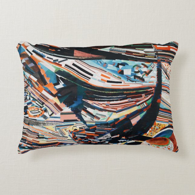 Almofada Decorativa Pilha de barco de madeira marrom e azul lote (Frente)