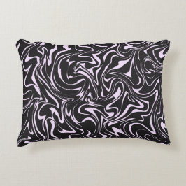 Almofada Decorativa Pillo de Abstrato de padrão de mármore preto e ros