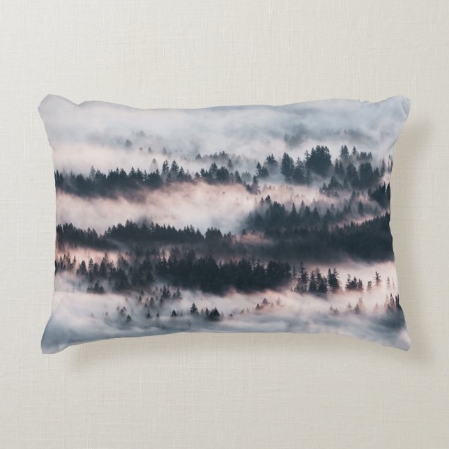 ALMOFADA DECORATIVA PINAS COBERTAS COM NEVE (Frente)