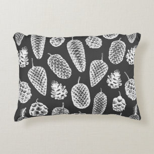 Almofada Decorativa Pinhas em cones desenharam um padrão perfeito. Bot