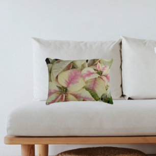 Almofada Decorativa Pink and Cream Marble Poinsettias Floral