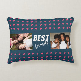 Almofada Decorativa Pink Heart Pattern Best Friends 2 Foto