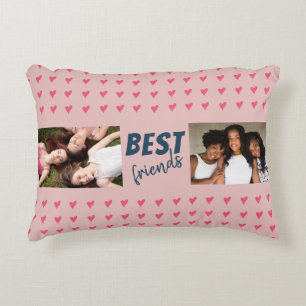 Almofada Decorativa Pink Heart Pattern Best Friends 2 Foto