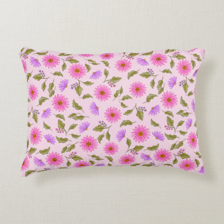 Almofada Decorativa Pink Lavender Floral Lacy Daisy Accent Pillow