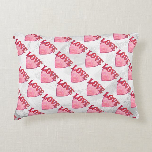 Almofada Decorativa Pink Love Heart Pattern (Frente)