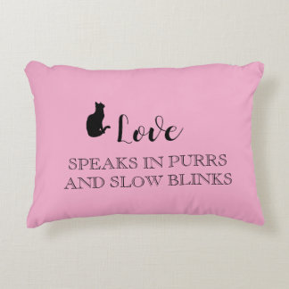 Almofada Decorativa Pink Love Speaks in Purrs Cat Mom Pillow