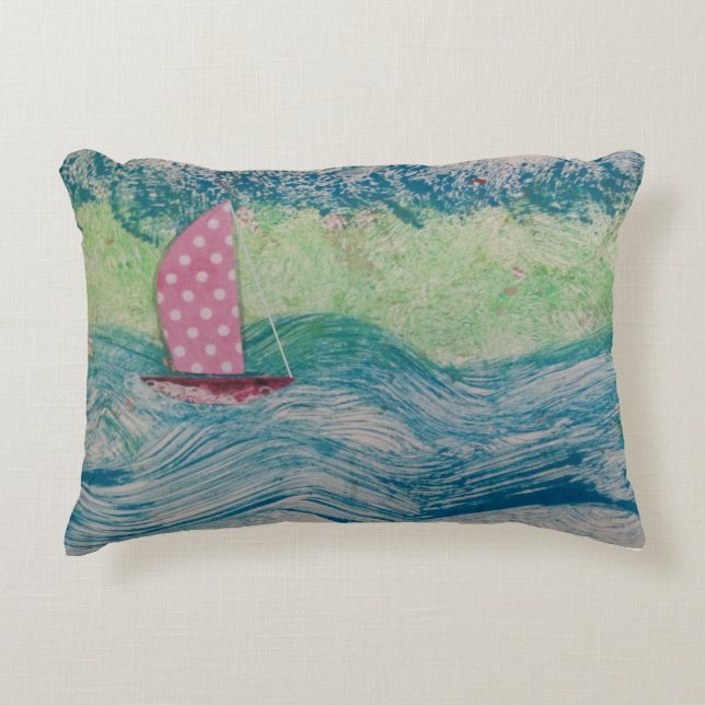 Almofada Decorativa Pink Polkadot Sail (Frente)