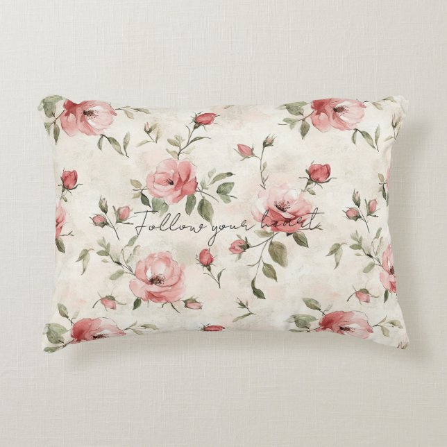 Almofada Decorativa Pink Roses Floral  (Frente)