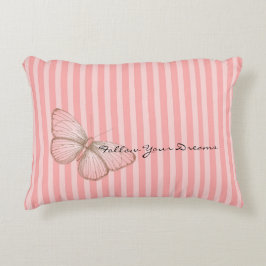 Almofada Decorativa Pink Stripes with Butterfly