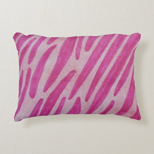 Almofada Decorativa Pink zebra stripes (Frente)