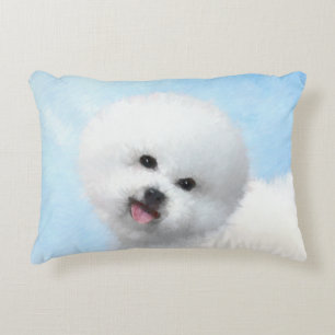 Almofada Decorativa Pintura de Bichon Frise - Arte de Cachorro Origina