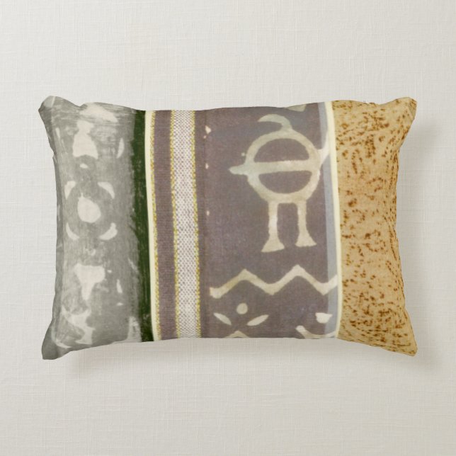 Almofada Decorativa Pintura de Padrão Tribal Contemporânea (Frente)