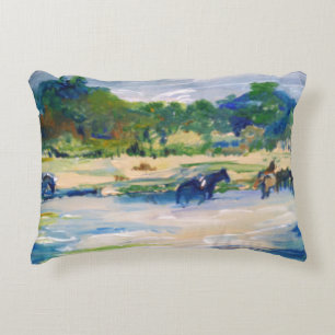 Almofada Decorativa Pintura do cavalo da ilha de Chincoteague