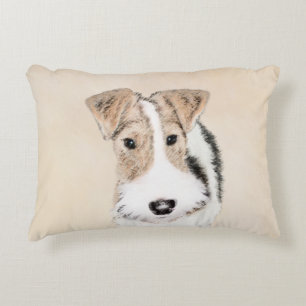 Almofada Decorativa Pintura do Fox Terrier do fio - arte original