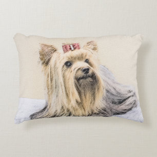 Almofada Decorativa Pintura do yorkshire terrier - arte original