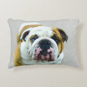 Almofada Decorativa Pintura em Bulldog - Arte Cão Original Bonita