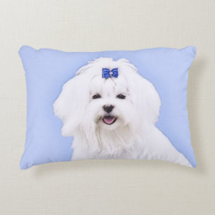 Almofada Decorativa Pintura maltesa - arte original bonito do cão