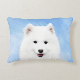 Almofada Decorativa Pintura Samoyed Puppy - Arte Cachorra Original
