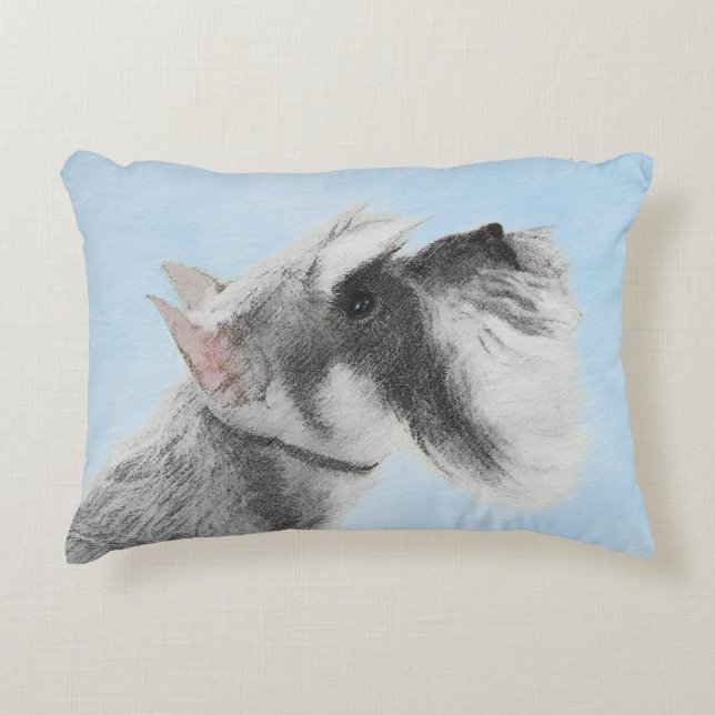 Almofada Decorativa Pintura Schnauzer (Giant, Standard) - Arte Canina (Frente)