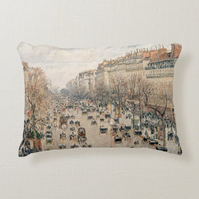 Almofada Decorativa Pissarro - Boulevard Montmartre, Tarde Sun (Frente)