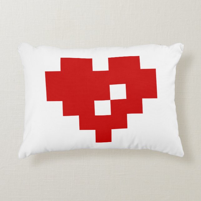 Almofada Decorativa Pixel Heart 8 Bit Love (Frente)