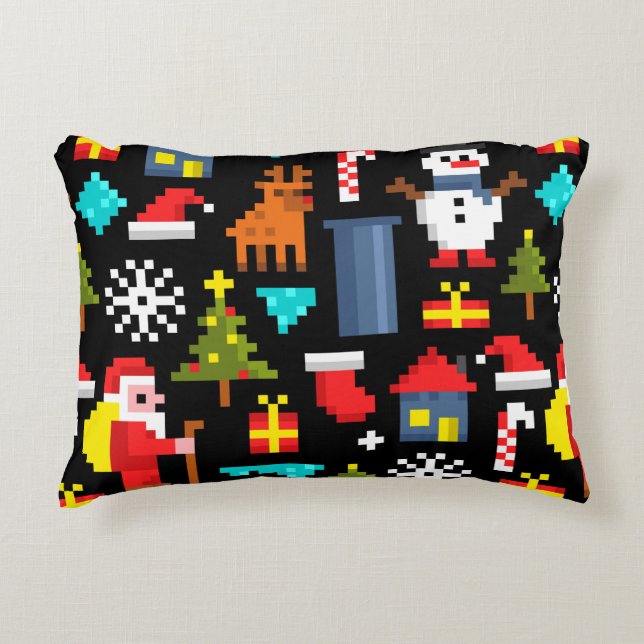 Almofada Decorativa Pixel Natal (Frente)