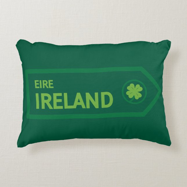 Almofada Decorativa Placa de Estrada da Irlanda (Frente)