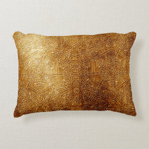 Almofada Decorativa Placa metálica Dourada do Ornamentado clássico