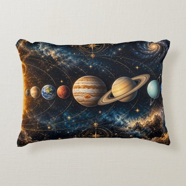 Almofada Decorativa Planetas do Sistema Solar Celestial (Frente)