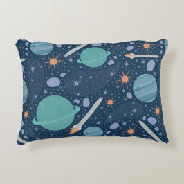 Almofada Decorativa Planetas e galáxias de foguetes