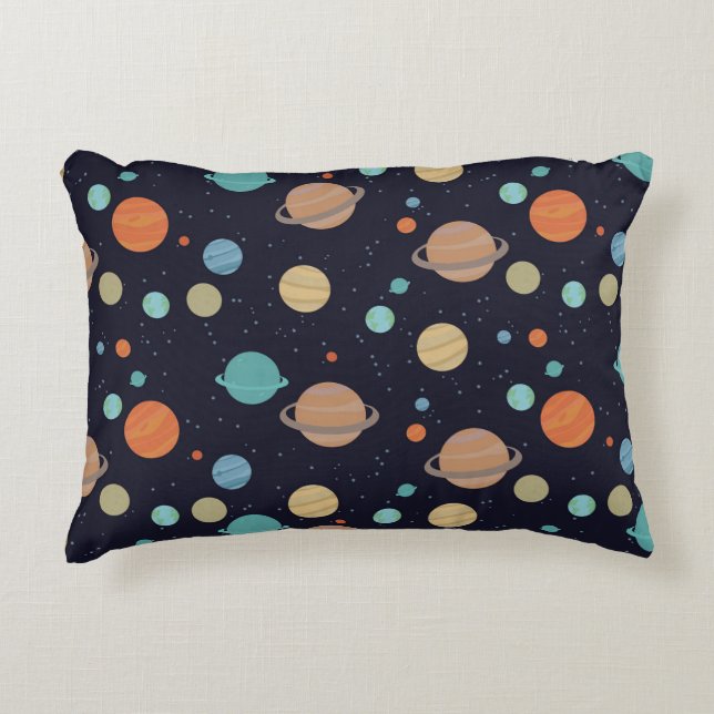 Almofada Decorativa Planetas, estrelas, galáxia (Frente)