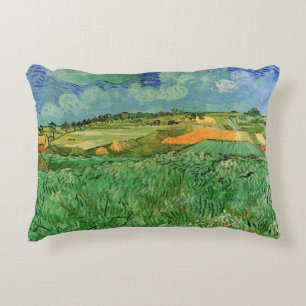 Almofada Decorativa Planície perto de Auvers de Vincent van Gogh