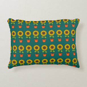Almofada Decorativa Planta de girassol de Kawaii em Pote