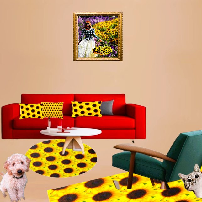 Almofada Decorativa Plum Sunflower Yellow Accent Travesseiro (Criador carregado)