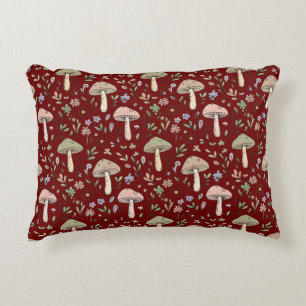 Almofada Decorativa Plumagem Vermelha Escura de Fungi da Dark Academia