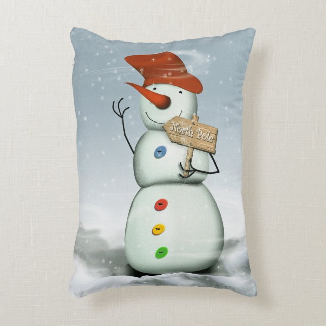 Almofada Decorativa Polo Norte Snowman (Frente(Vertical))