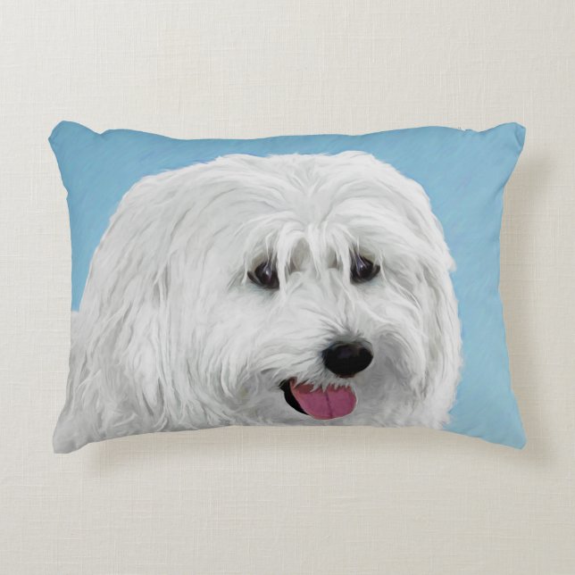 Almofada Decorativa Polonês Lowland Sheepdog Painting - Original Dog A (Frente)