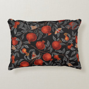 Almofada Decorativa Pomegranatos e Bella Moths em vermelho e cinza