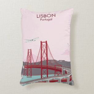 Almofada Decorativa Ponte de Lisboa sobre o rio Tagus no estilo da saf