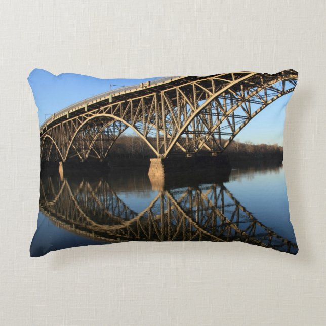 Almofada Decorativa Ponte sobre o rio de Schuylkill (Frente)