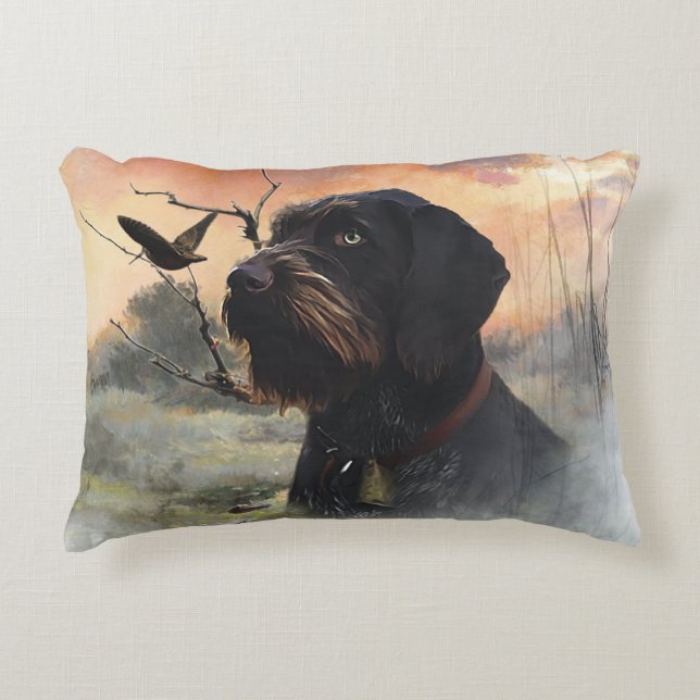 Almofada Decorativa Ponteiro alemão Wirehaired (Frente)