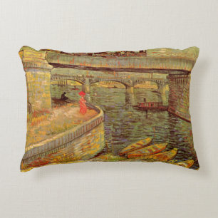 Almofada Decorativa Pontes Sobre o Sena, Asnieres por Vincent van Gogh