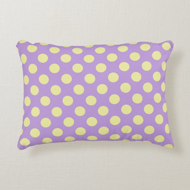 Almofada Decorativa Pontinhos de Limão e Lavanda (Frente)
