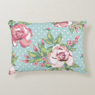 Almofada Decorativa Ponto floral elegante e moderno do padrão feminino
