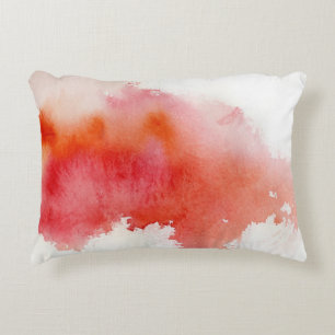 Almofada Decorativa Ponto vermelho, pintado mão abstrato da aguarela