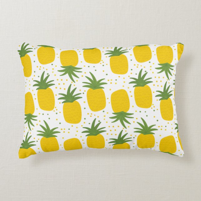 Almofada Decorativa Pontos de abacaxi: Design de Fruta de Verão (Frente)