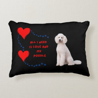 Almofada Decorativa Poodle Branco | Travesseiro para Amantes de Cachor
