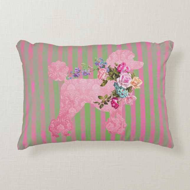 Almofada Decorativa Poodle Francês Rosa (Frente)
