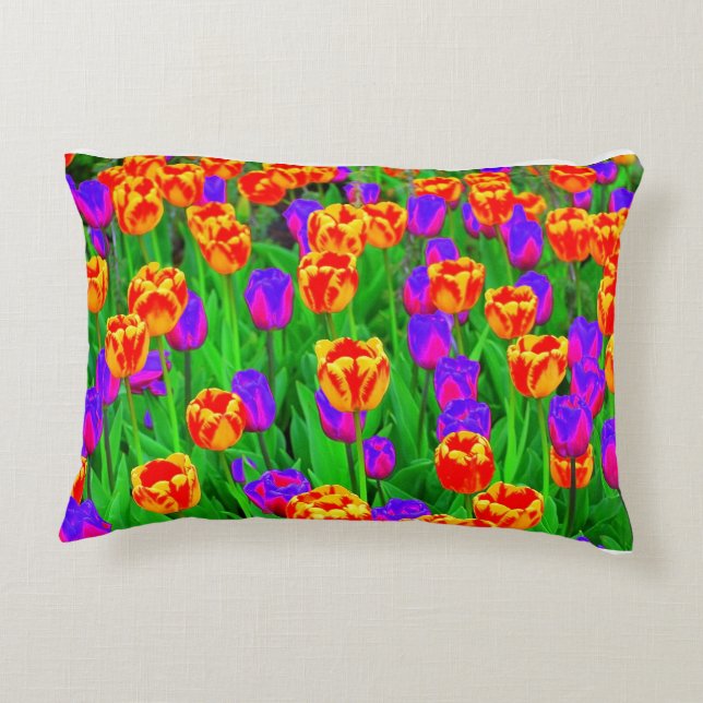 Almofada Decorativa Pop Art Neon Tulips (Verso)